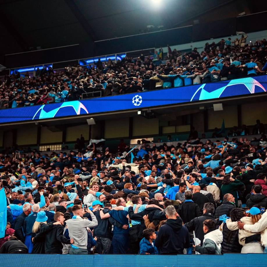 Así celebraron la victoria los aficionados del Manchester City.