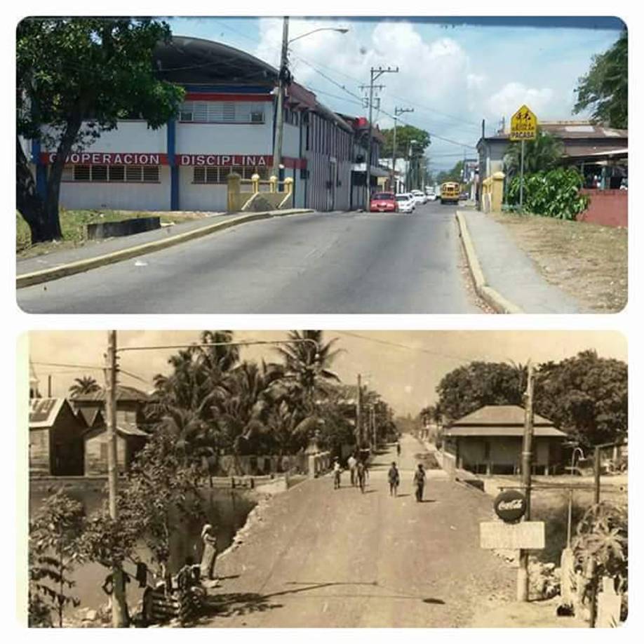 La segunda calle que va a la zona viva, cerca del estero ceibeño. 