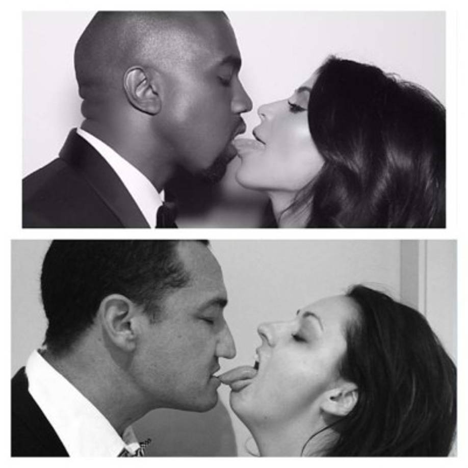 Así imitó a Kim Kardardashian y Kanye West.