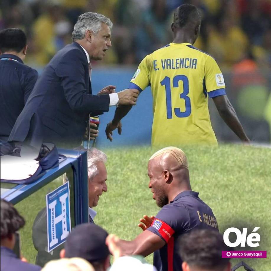 Enner Valencia tuvo un lindo gesto con Reinaldo Rueda antes del inicio del partido entre Honduras y Ecuador.