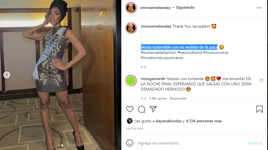La hondureña mostró humildad al confesar que este vestido es de la “paca”, según sus seguidores.