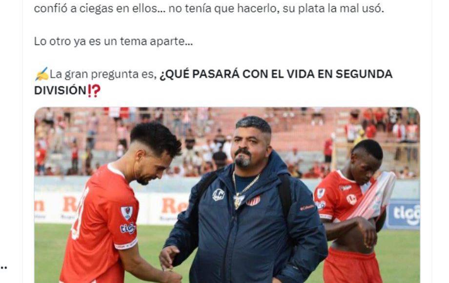 Gustavo Roca dio su punto de vista e indicó que Luiz Cruz es el responsable del descenso del Vida. 