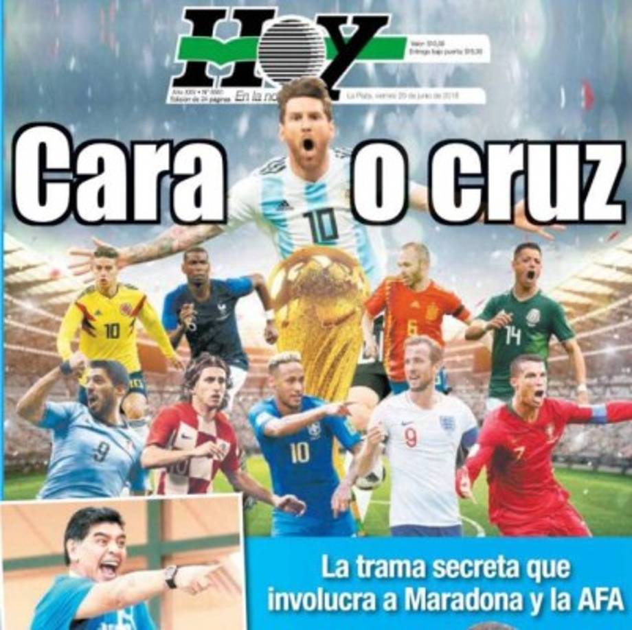 La prensa de Argentina vive con pasíon el fútbol y este sábado esperan la victoria de su equipo.