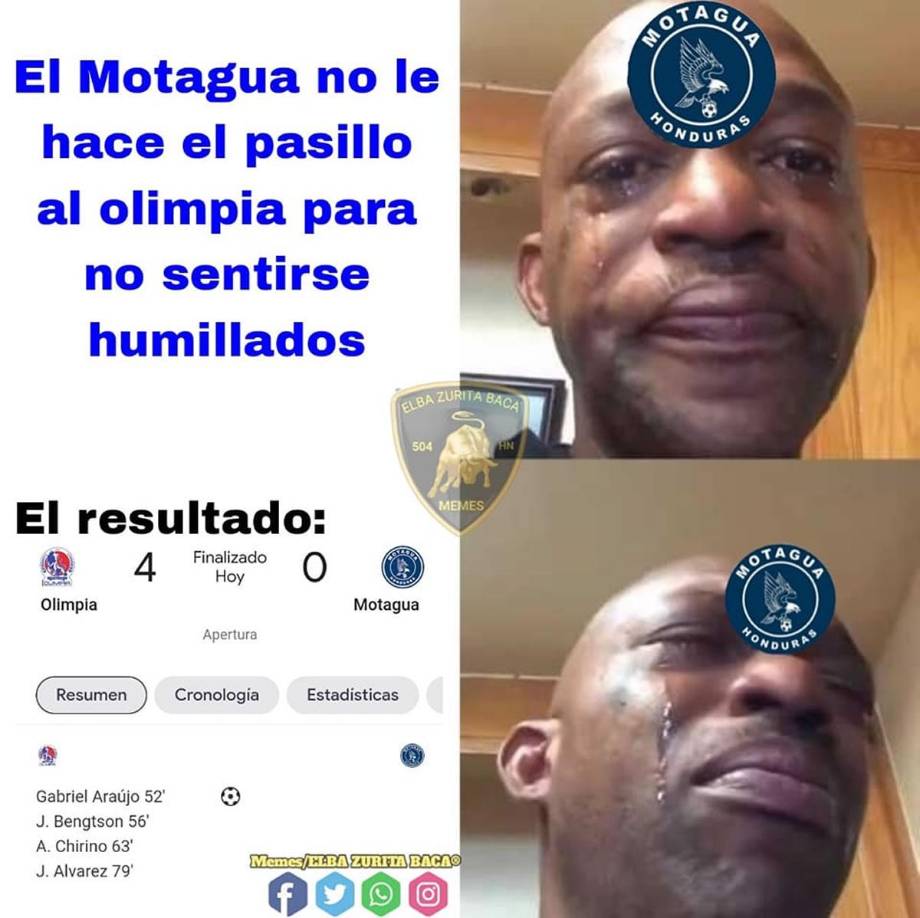 Memes: Motagua y ‘La Tota‘ Medina sufren las burlas tras ser goleados por el Olimpia de Troglio