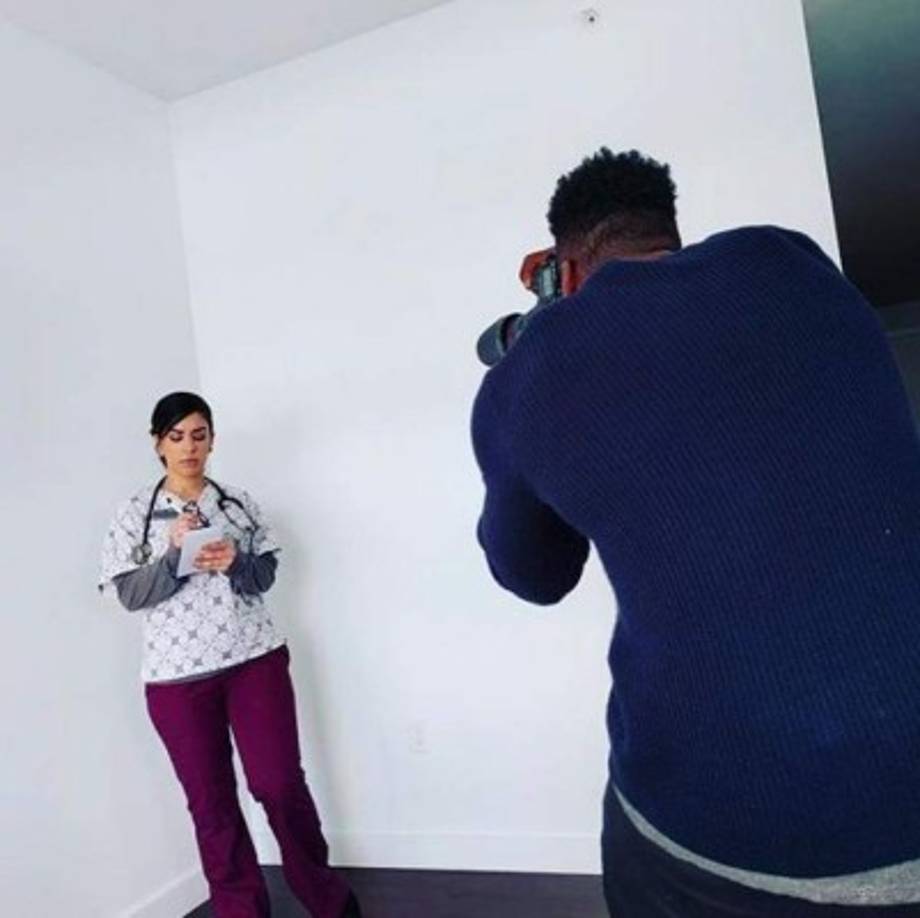 Sara Zghoul durante una de las sesiones de fotografía.