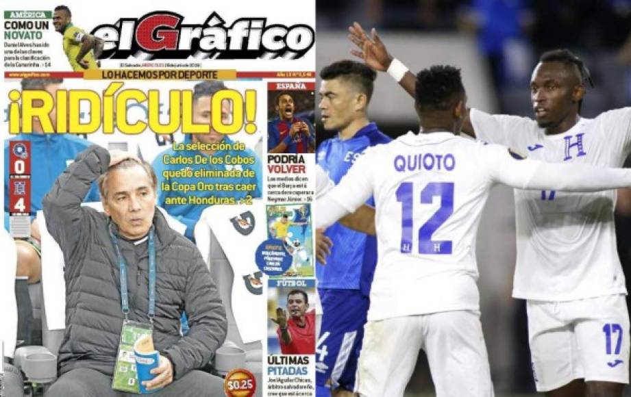 La prensa de El Salvador y el resto del mundo se mostró sorprendida luego de que los salvadoreños perdieron 0-4 ante una eliminada ya Honduras en la Copa Oro. Al final, ambas selecciones le han dicho adiós al torneo de la Concacaf.
