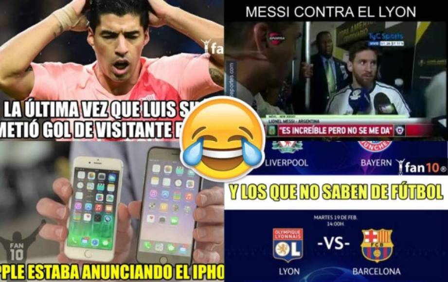 Los divertidos memes que dejaron los partidos del día en la ida de octavos de final de la Champions League, con Messi y Luis Suárez como protagonistas.