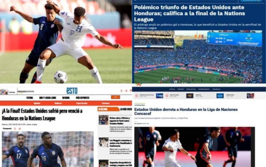 Mira lo que amaneció diciendo la prensa internacional sobre la derrota de Honduras de 1-0 ante Estados Unidos que lo dejó sin poder disputar el título de la Liga de Naciones de Concacaf.