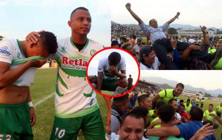 Las imágenes del sufrimiento del Juticalpa FC tras descender a la Segunda División luego de perder contra el Real de Minas que celebró su permanencia en la Liga Nacional.