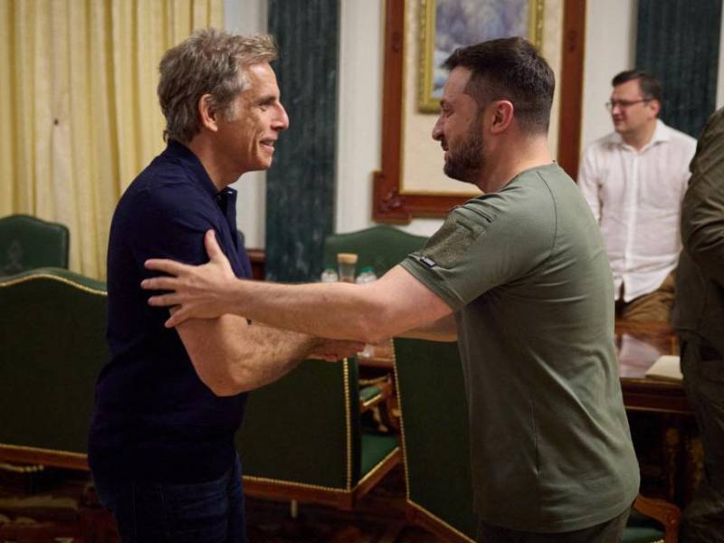 Zelenski recibió al actor Ben Stiller en Kiev en el Día Mundial de los Refugiados.