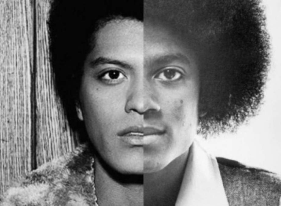 3. Cómo dos gotas de agua. Bruno luce muy parecido al Michael Jackson de los 70’s, antes que este se transformara radicalmente. Ambos artistas comparten el color de piel, el pelo encrespado y la estatura.