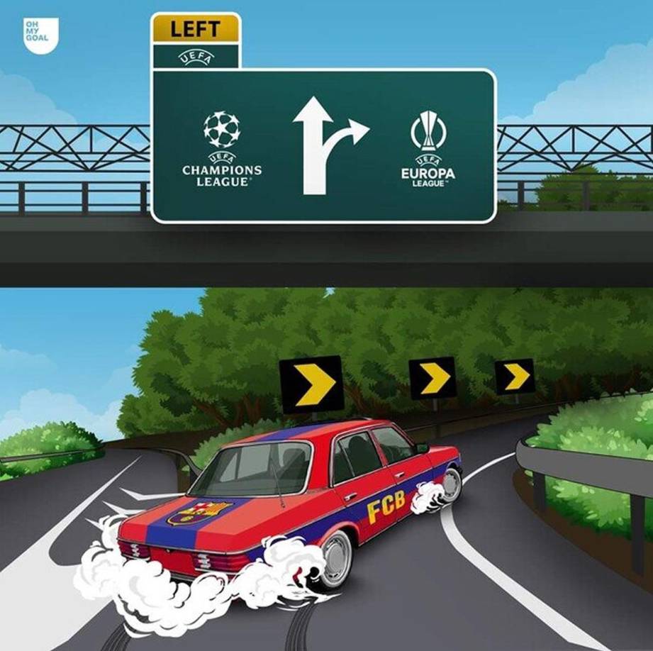 Los memes se burlan del Barça tras quedar fuera de Champions y caer a la Europa League