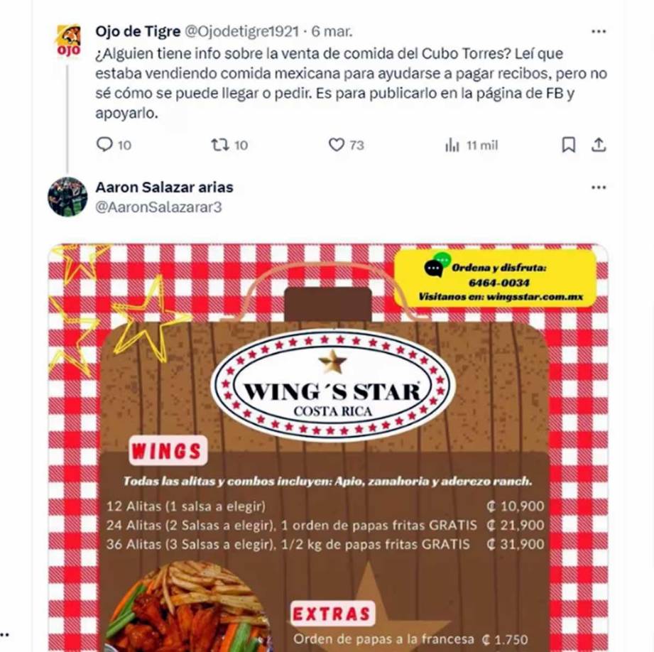 Fue el propio futbolista quien contó la situación que está pasando desde que fue suspendido del Herediano a causa de su caso de doping. Con la ayuda de su familia, el ‘Cubo’ Torres decidió invertir parte de su dinero para cocinar comida texana y mexicana.