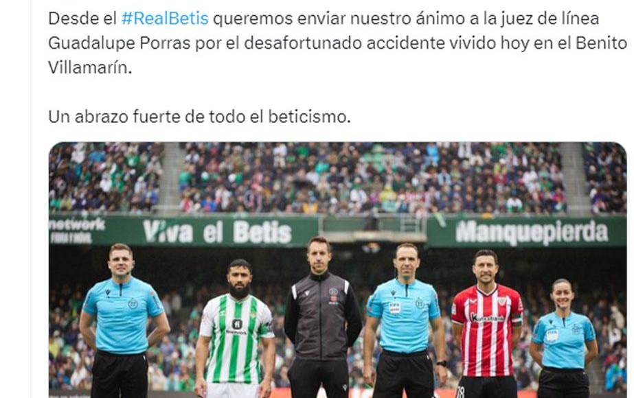 El Betis se solidarizó con la árbitra.