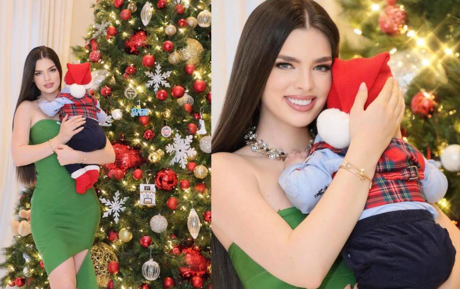 La ex Miss Paraguay, Nadia Ferreira, impactó con su belleza en estas fotos de Navidad. La modelo, y esposa del cantante Marc Anthony, posó para el lente junto a su pequeñito. 