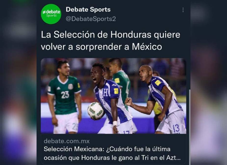 Otros medios mexicanos señalan que Honduras quiere dar otro Aztecazo.