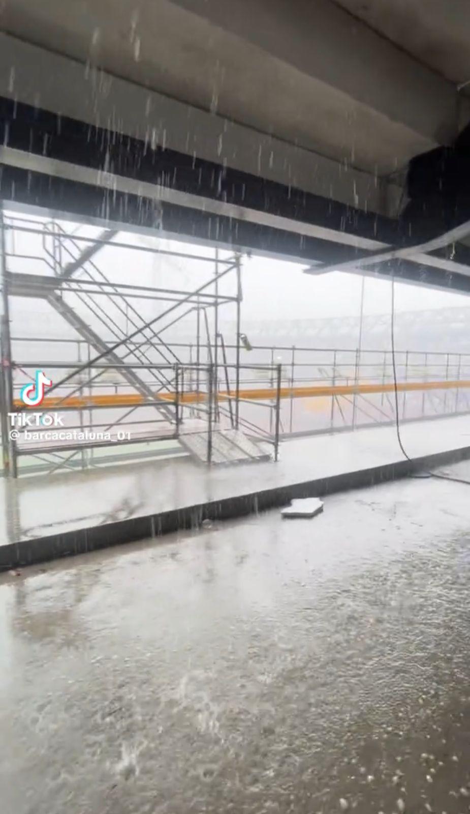 ¿Se inunda el nuevo Camp Nou? Circulan imágenes tras una fuerte tormenta