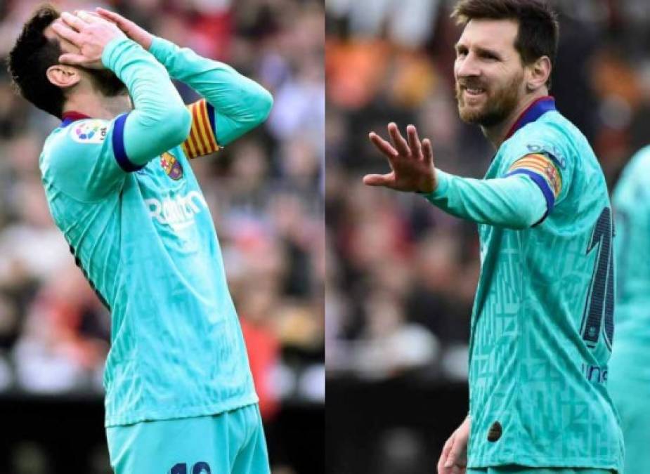 El FC Barcelona sufrió su primera derrota en la era de Quique Setién tras caer 2-0 a manos del Valencia. La tristeza en el club catalán era evidente, Lionel Messi era uno de los futbolistas más dolidos. Fotos AFP.