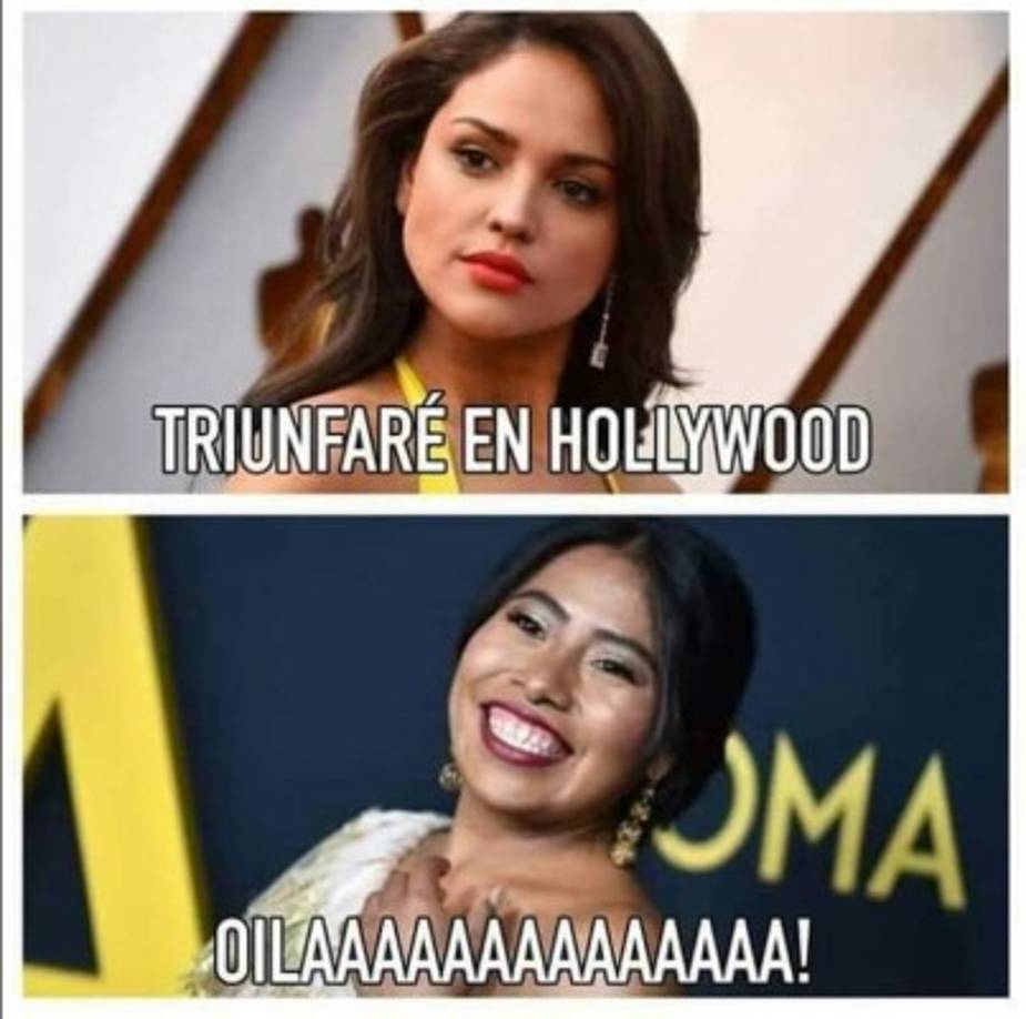 Definitivamente uno de los mejores memes. Eiza González ha logrado destacar en Hollywood después de modificar completamente su físico a punta de bisturí, ¿Qué pensará de la nominación de Yalitza Aparicio?