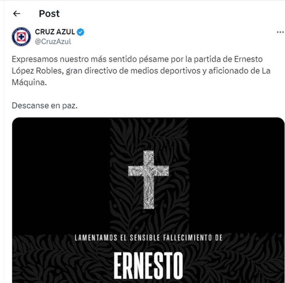 Diversos clubes mexicanos lamentaron la muerte de Ernesto López.
