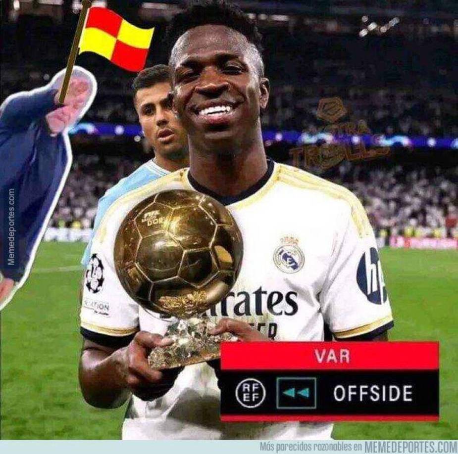 Memes: Vinicius sufre crueles burlas tras perder el Balón de Oro 2024