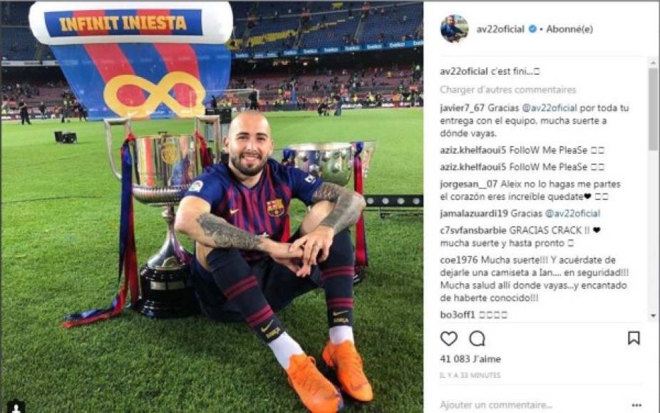 El lateral del FC Barcelona, Aleix Vidal, tras el último juego de Liga se ha despedido del club culé. ' “Se Acabo”, fue el mensaje que ha publicado en su cuenta oficial de Instagram.