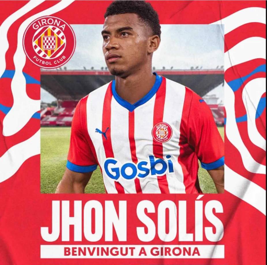 El joven centrocampista colombiano Jhon Solís, de 18 años, se convirtió este viernes en nuevo jugador del Girona, que ha desembolsado unos cinco millones de euros por el prometedor futbolista del Atlético Nacional, confirmaron a Efe fuentes del club catalán.