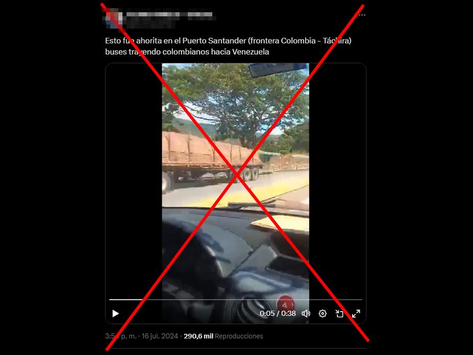 Captura de pantalla de una publicación el 16 de julio 2024.