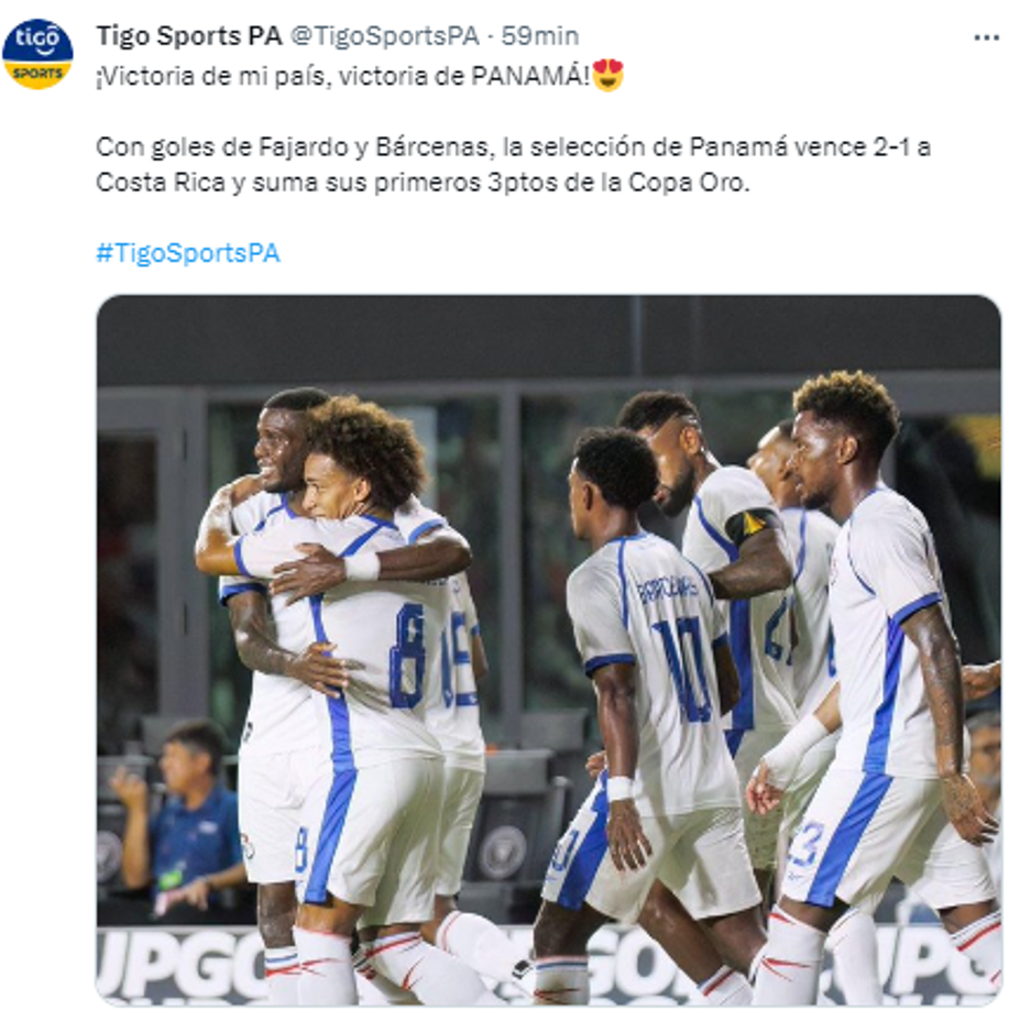 Tigo Sports Panamá: “¡Victoria de mi país, victoria de PANAMÁ!”.