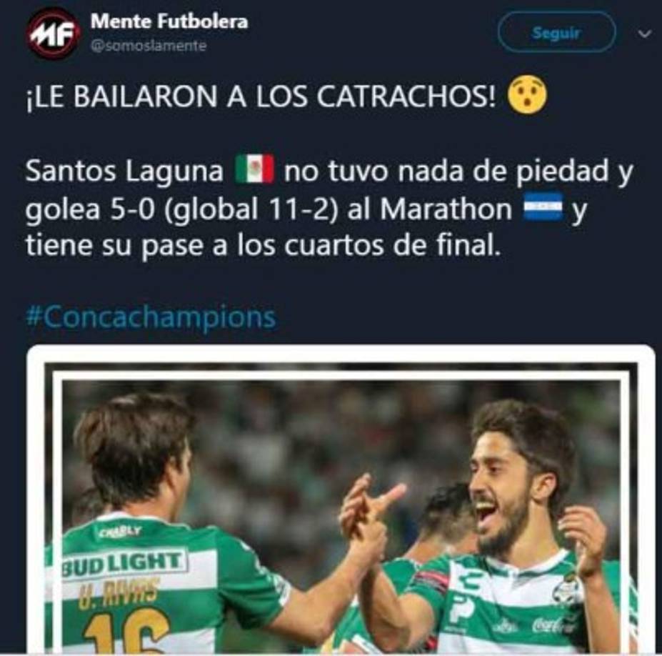 Marathón fue bailado por el Santos Laguna en ambos juegos.