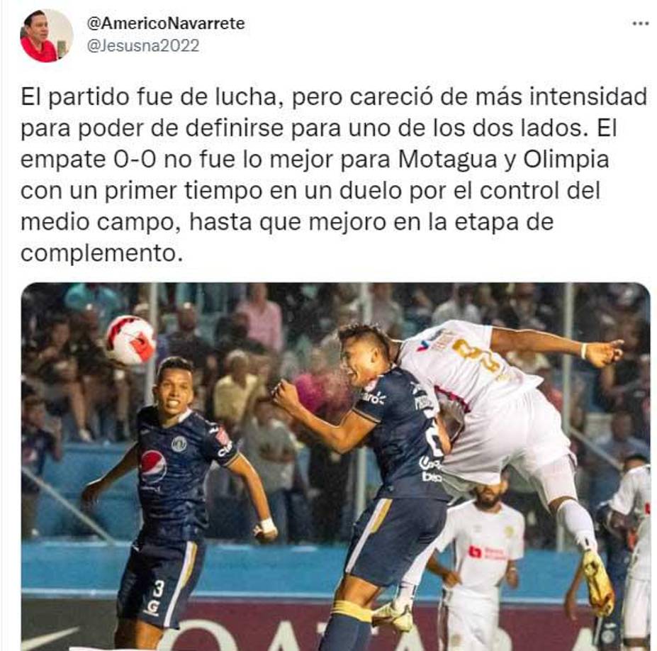 Américo Navarrete dio su opinión sobre el empate sin goles entre Motagua y Olimpia por la ida de semifinales de la Liga Concacaf.
