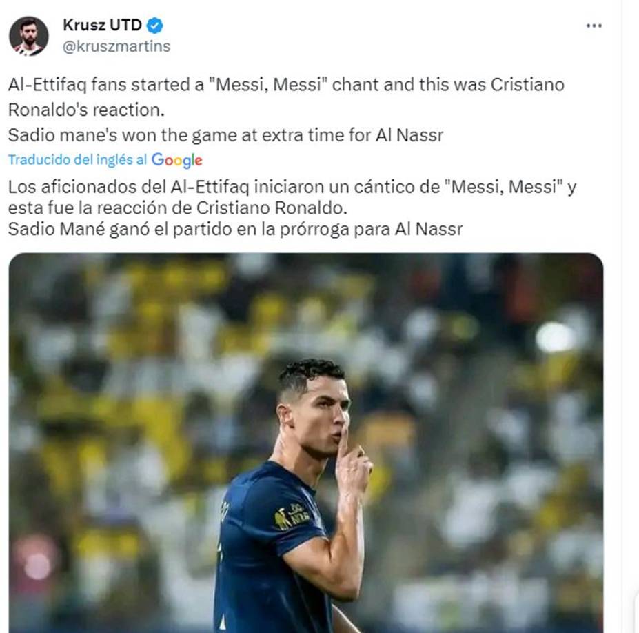 Los hinchas del equipo rival fueron advirtiendo el enojo del ‘Bicho’ y llegaron a provocarlo con lo que posiblemente más le duela al ex Real Madrid: la comparación con Lionel Messi. 