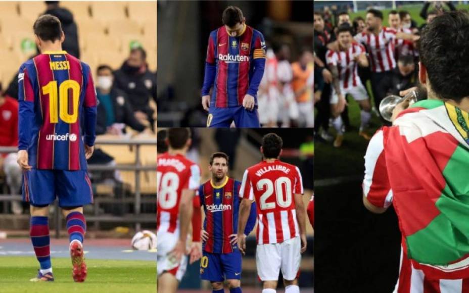 Messi perdió el control al ser expulsado por primera vez en su carrera como jugador del Barcelona en la derrota de 3-2 ante el Athletic por la final de la Supercopa de España. Fotos AFP y EFE.