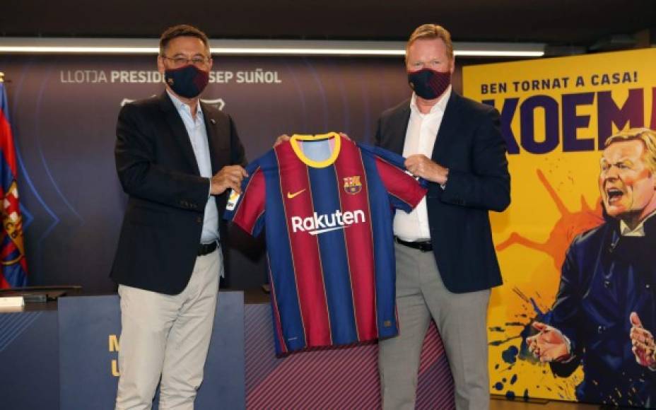 El FC Barcelona ha confirmado a Ronald Koeman como su nuevo entrenador. El holandés ha sido presentado y firma como mínimo hasta el 30 de junio de 2022. Koeman era el seleccionador de Holanda, cargo que tenía desde el 2018. Anunció que hará 'cambios' en la plantilla de cara a la próxima temporada.