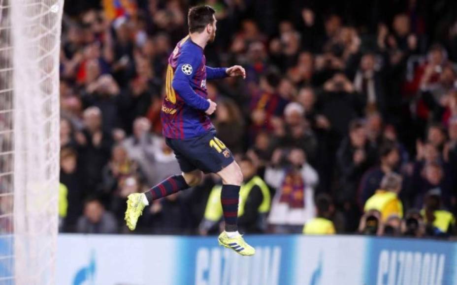 Así festejó Messi su segundo gol del partido.