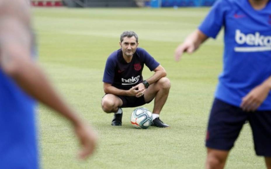 El entrenador azulgrana Ernesto Valverde al parecer no tiene muchas dudas para el estreno liguero en Bilbao y pondrá un tridente.
