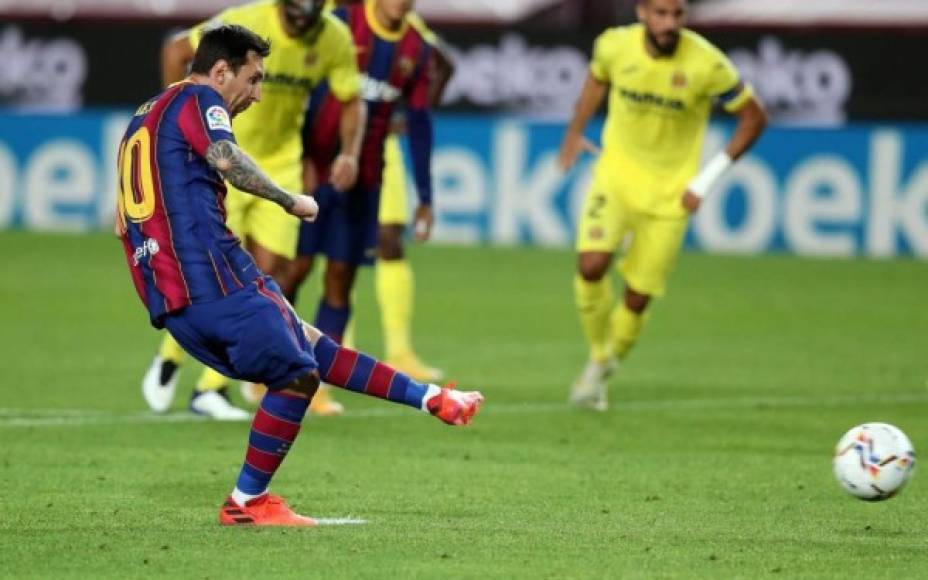Messi firmó el 3-0 del Barça con este lanzamiento de penal.