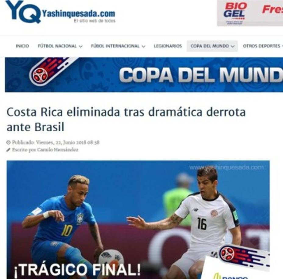 Sitio web Yashin Quesada de Costa Rica.