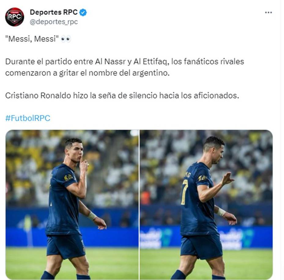 Cristiano mandó a callar a la afición cuando le gritaban Messi. 
