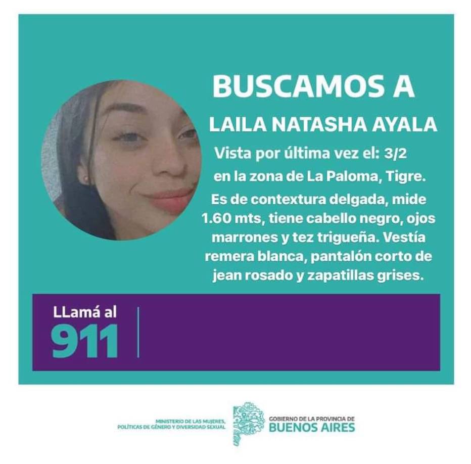 “Yo no sé si se trata de un ajuste de cuentas. Yo quiero encontrar a mi hija. Estoy <b>desesperada.</b> Mañana vamos a hacer una <b>marcha pidiendo que la busquen.</b> Y exigiendo que la Fiscalía a cargo del caso me dé respuestas”, concluyó angustiada Sabrina, madre de Laila.