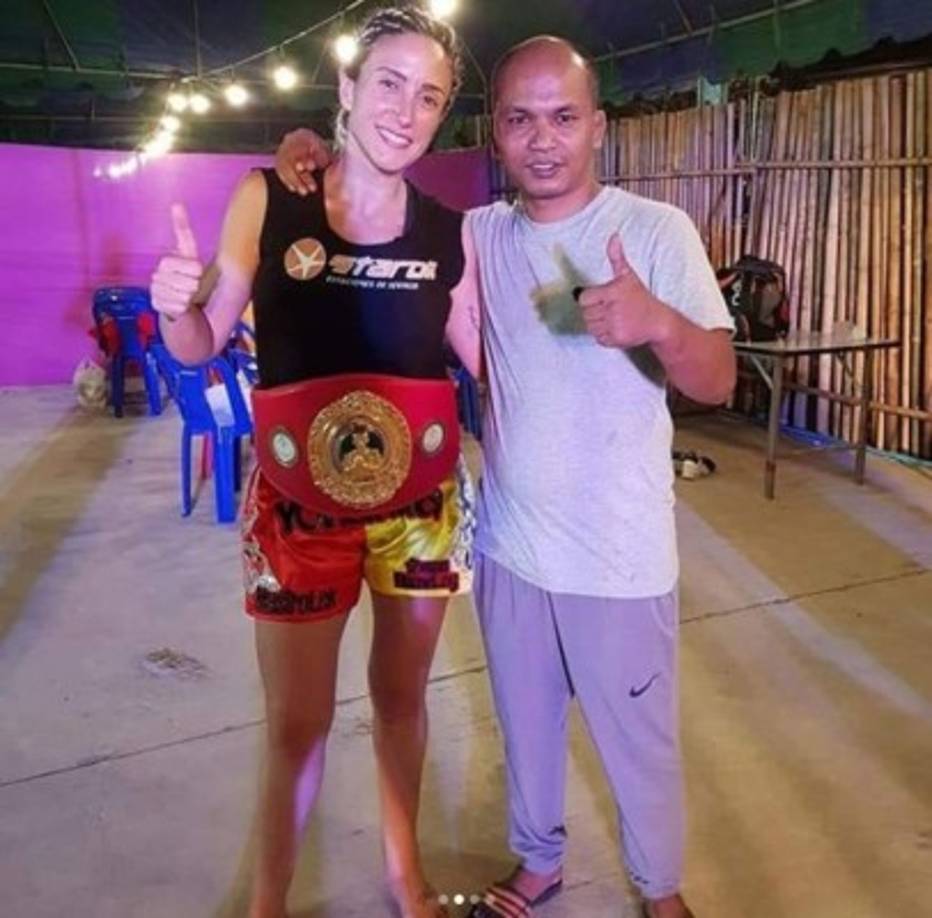 La 'Leona' mantuvo su cinturón en los pasados días al vencer en el campeonato mundial de muay-thai de menos de 60 kilos en Tailandia, cuna de este arte marcial.