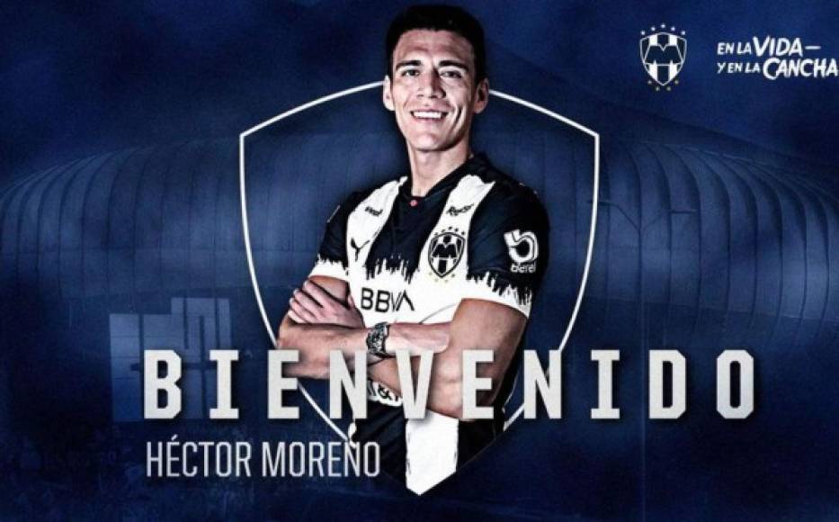Héctor Moreno, defensor mexicano con amplia trayectoria en Europa, ha firmado por el Monterrey. A sus 33 años, regresa a México, donde surgió de Pumas. Jugó, en Europa, en el AZ Alkmaar, Roma, PSV, Real Sociedad y Espanyol.