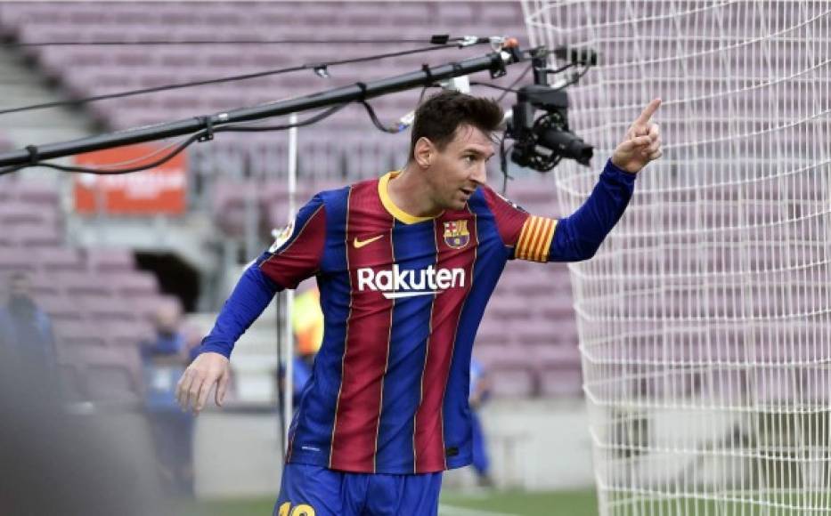 Lionel Messi abrió el marcador para el Barcelona. Así lo celebraba el argentino.