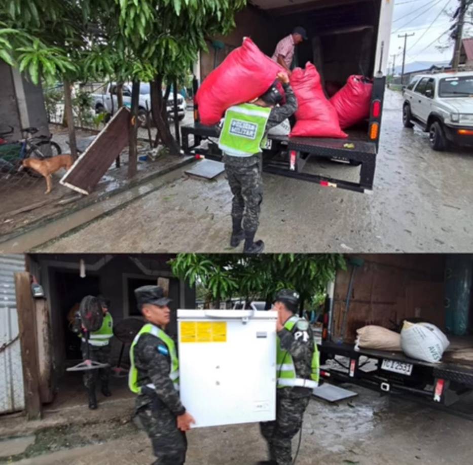 ”En esta emergencia nacional se está apoyando a personas a trasladarlos a los albergues donde también se les dio seguridad y a mover sus artículos del hogar”, indico la institución castrense.
