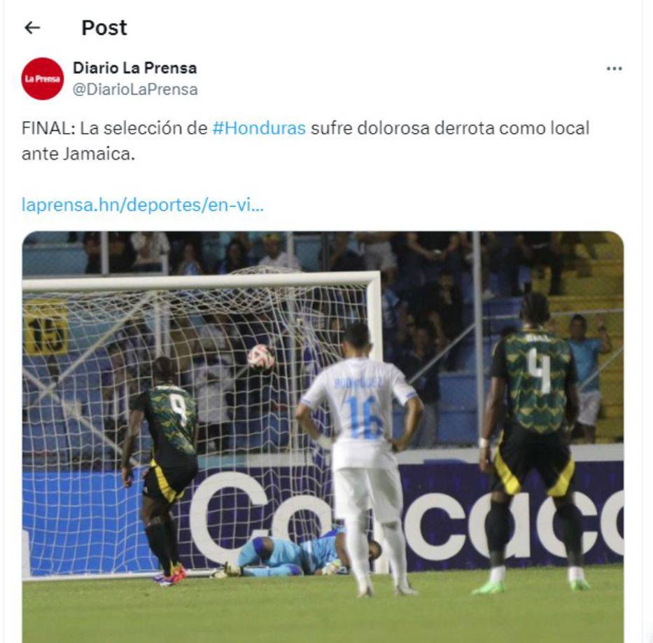 En Diario LA PRENSA señalamos de dolorosa la derrota de Honduras.