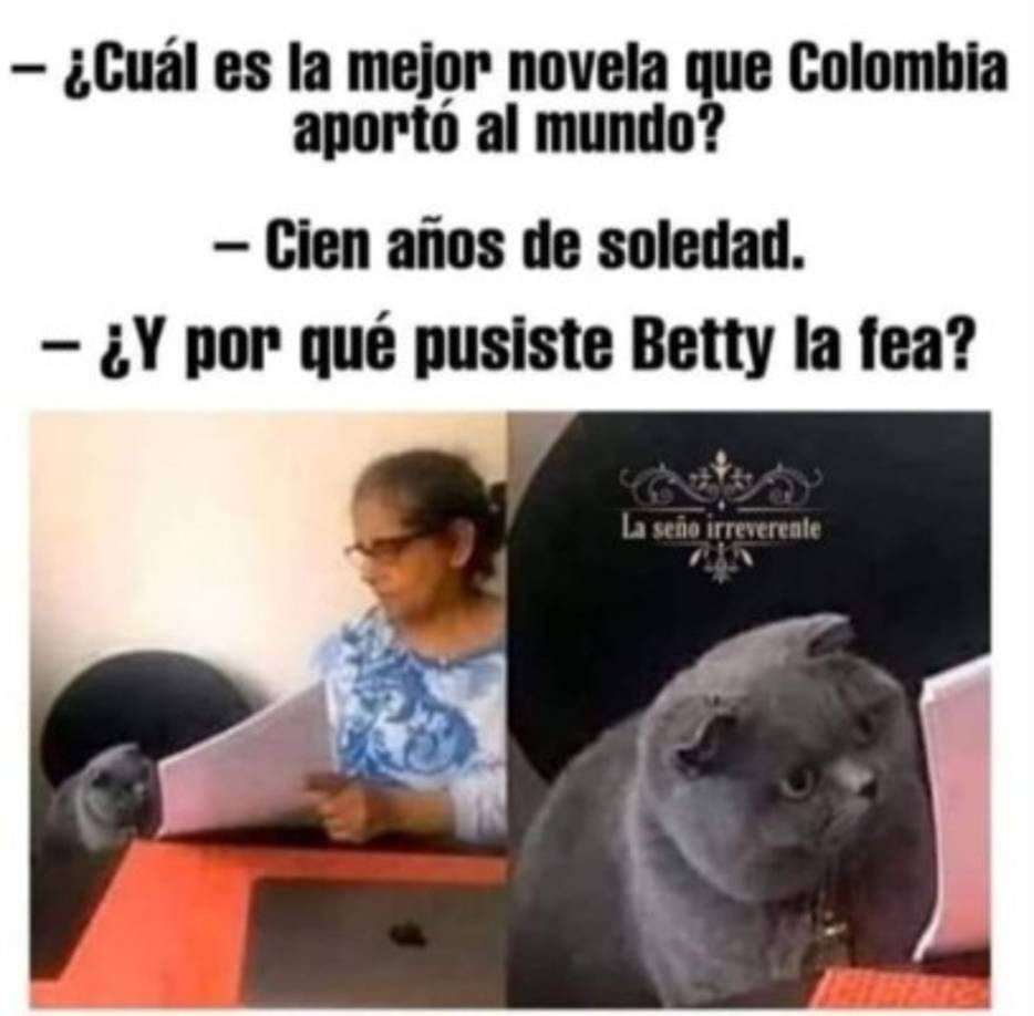 Hasta el gatito quiso estar en los memes sobre Betty 'la fea'.