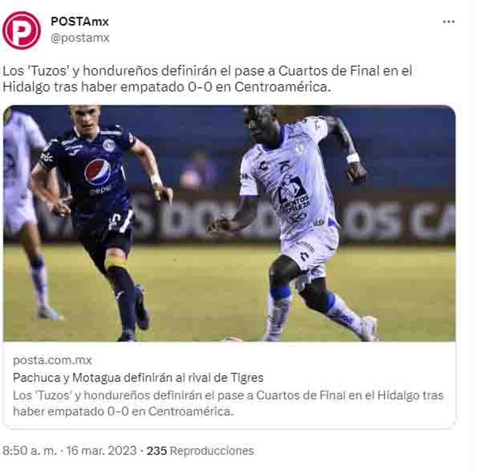 Medios mexicanos señalan que el ganador del Pachuca vs Motagua enfrentará a los Tigres, equipo que eliminó al Orlando City.