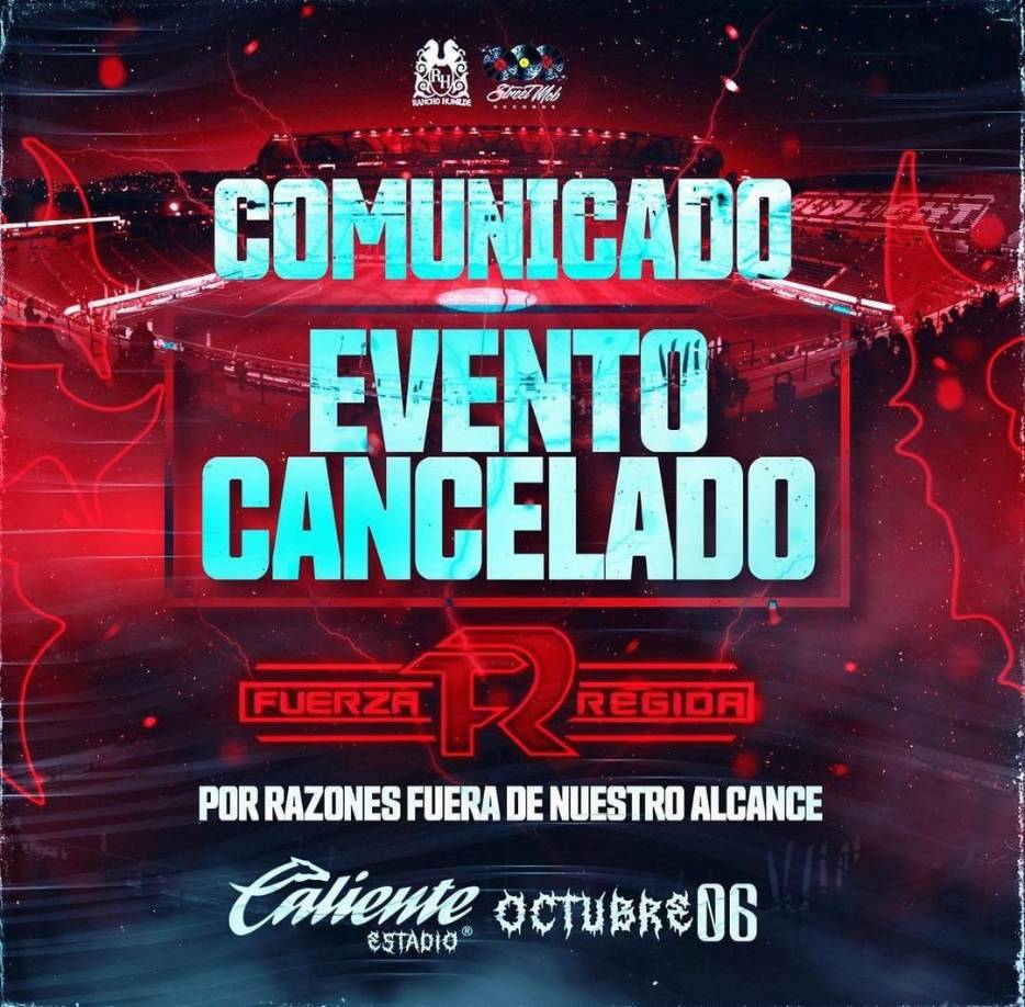 Sin más detalles, el grupo anunció que el concierto no se llevaría a cabo, por razones que estaban fuera de su control: “Evento en Tijuana cancelado por razones fuera de nuestro alcance. Muchas gracias Mi Raza”, escribieron en sus cuentas de redes sociales. 