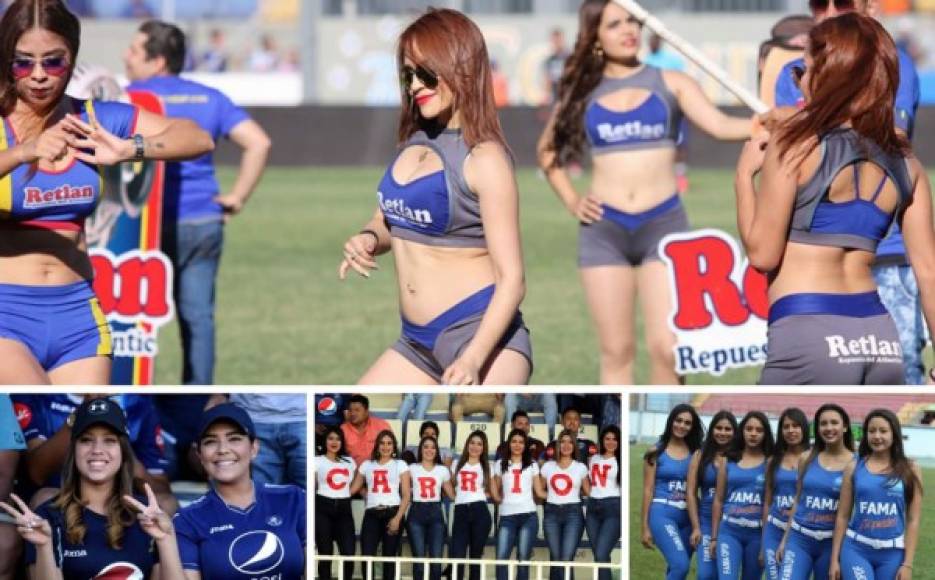 Las bellas mujeres se hicieron sentir en la séptima jornada del Torneo Clausura 2018 de la Liga Nacional del fútbol hondureño.