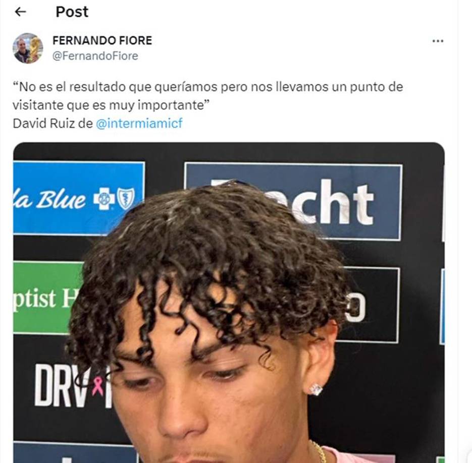 El periodista argentino Fernando Fiore compartió la reacción de David Ruiz tras su anotación.